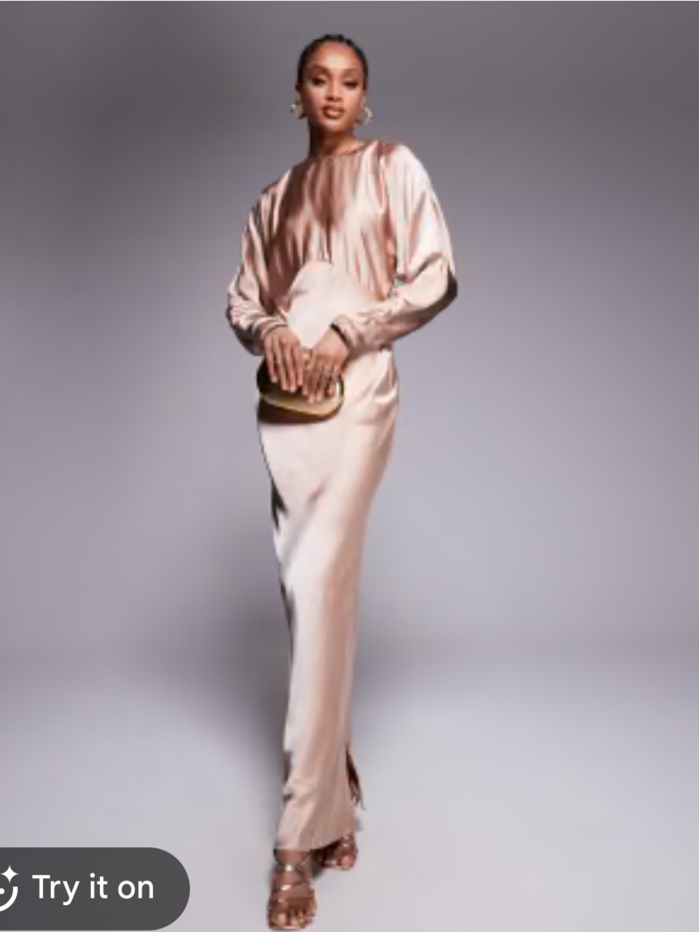 NWT ASOS Design Batwing Satin Maxi Dress Pink Size 10 Condition Issues Snags